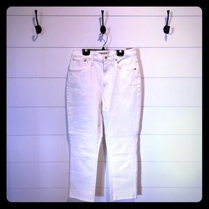 Madewell White High-rise Slim Crop Boyjean